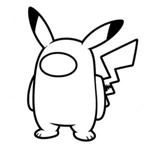 Rysunek Among Us Pikachu