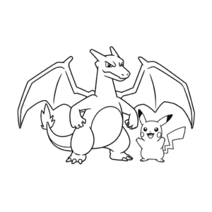 Rysunek Charizard i Pikachu