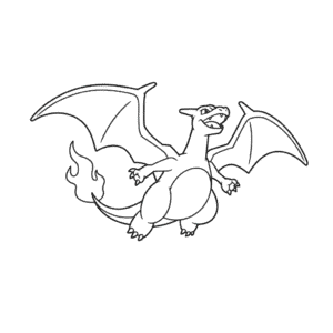 Rysunek Charizard leci
