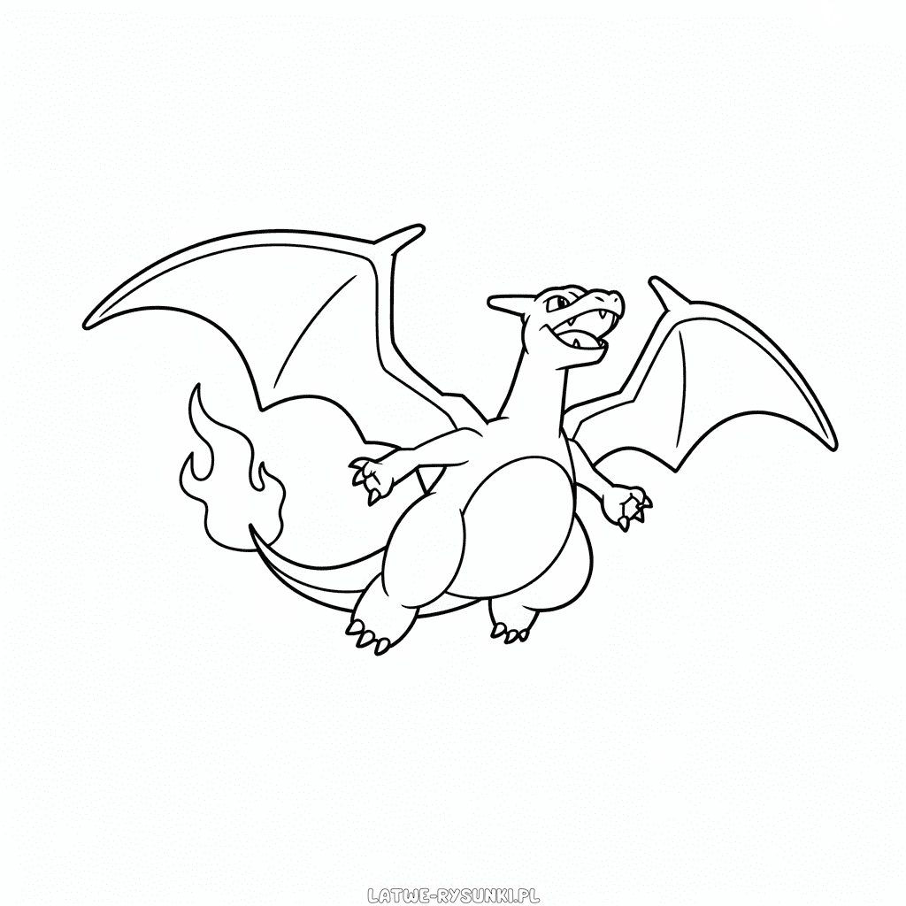 Rysunek Charizard leci