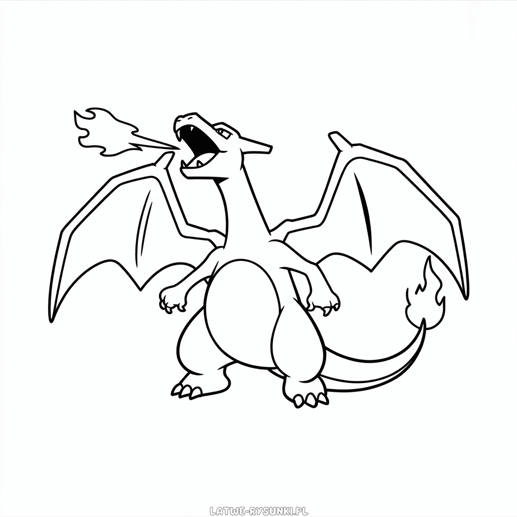 Rysunek Charizard Zdycha Ogniem