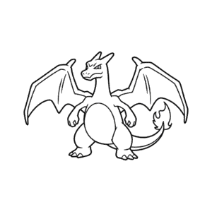 Rysunek Czarny i Biały Charizard