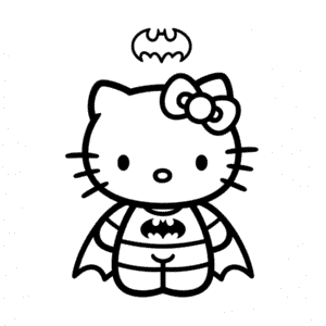 Rysunek Hello Kitty Batman