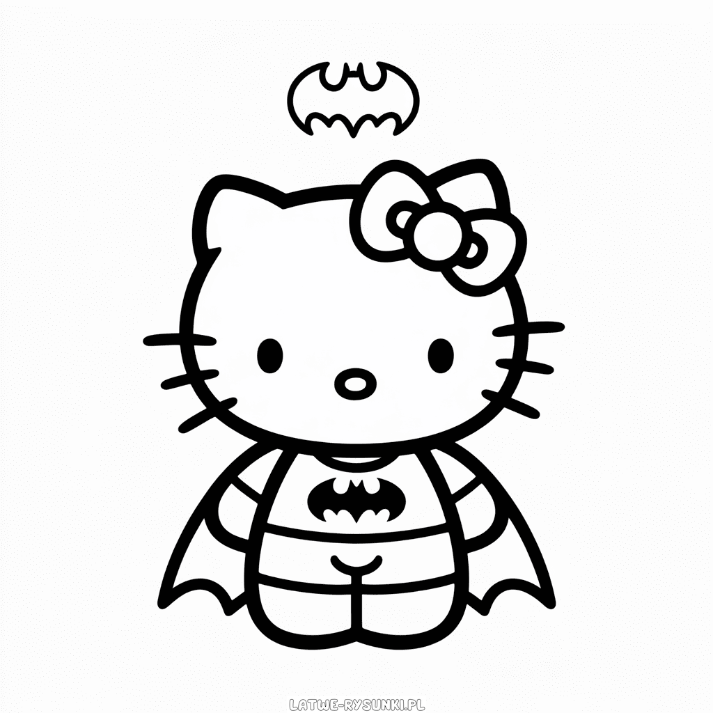 Rysunek Hello Kitty Batman