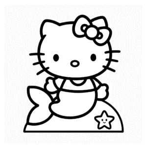 Rysunek Hello Kitty Syrenka