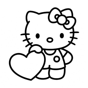Rysunek Hello Kitty z Sercem