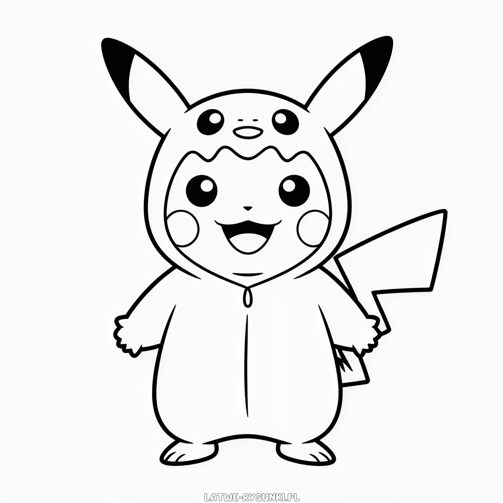 Rysunek Pikachu w kostiumie