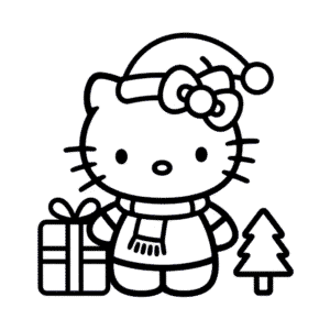 Rysunek Święta Bożego Narodzenia z Hello Kitty
