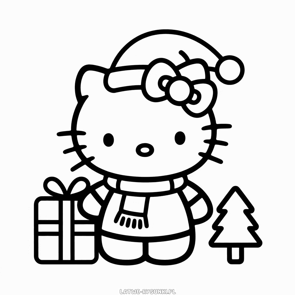 Rysunek Święta Bożego Narodzenia z Hello Kitty