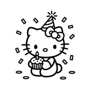 Rysunek Urodziny Hello Kitty