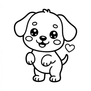Rysunek Uroczy Piesek Kawaii
