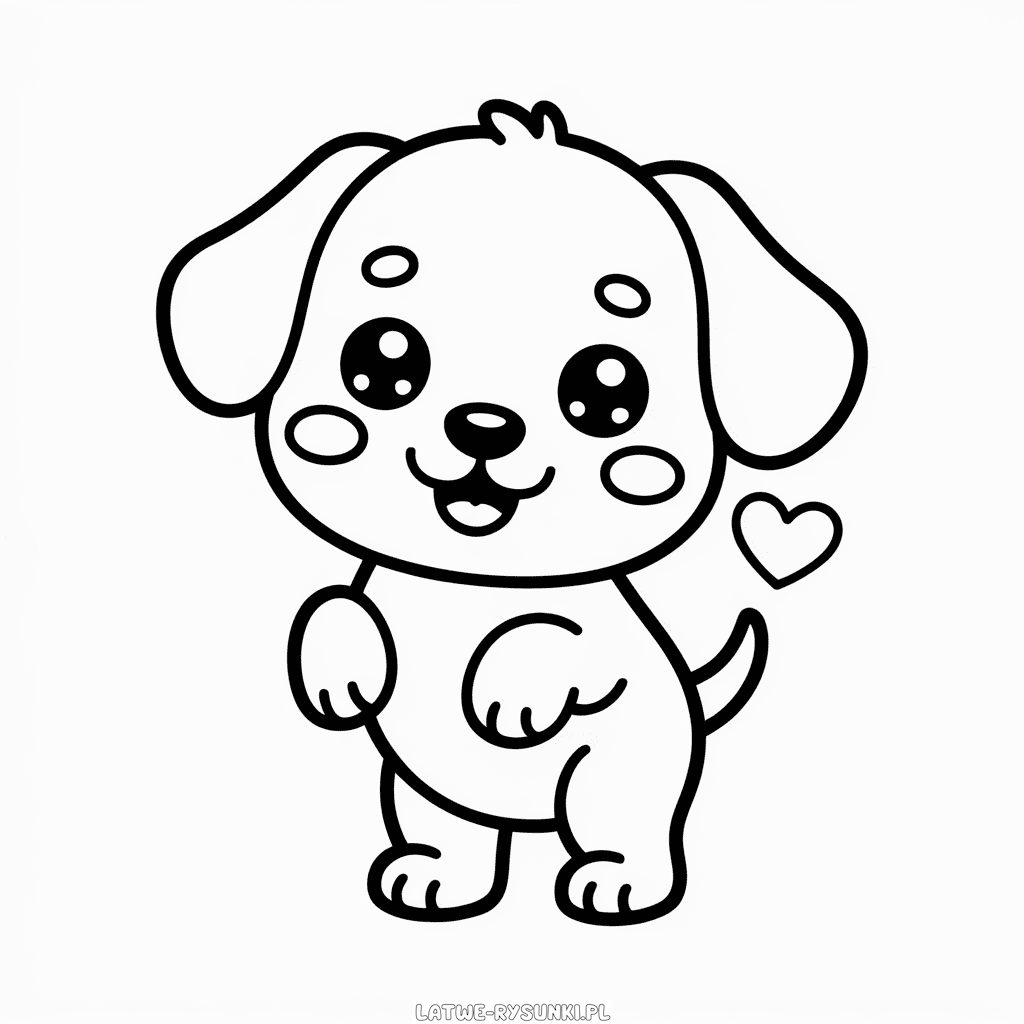 Rysunek Uroczy Piesek Kawaii