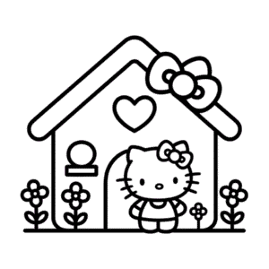 Rysunek Dom Hello Kitty