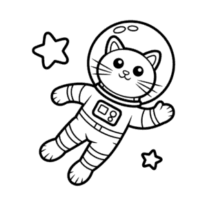 Rysunek Kot Astronauta