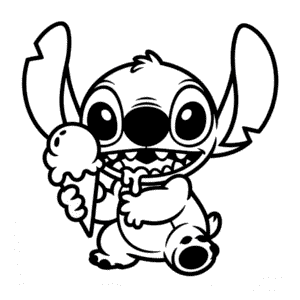 Rysunek Stitch z Lodymi