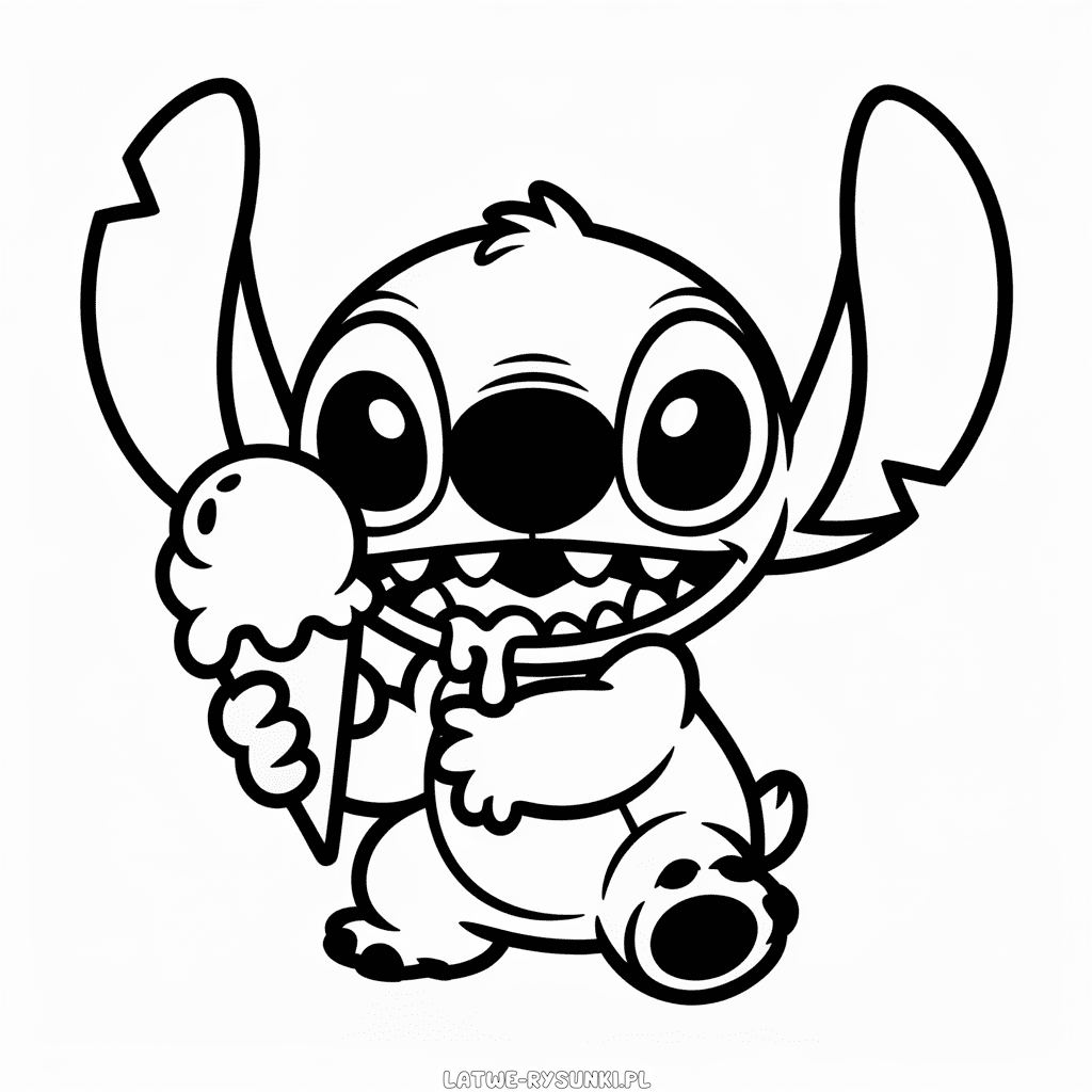 Rysunek Stitch z Lodymi