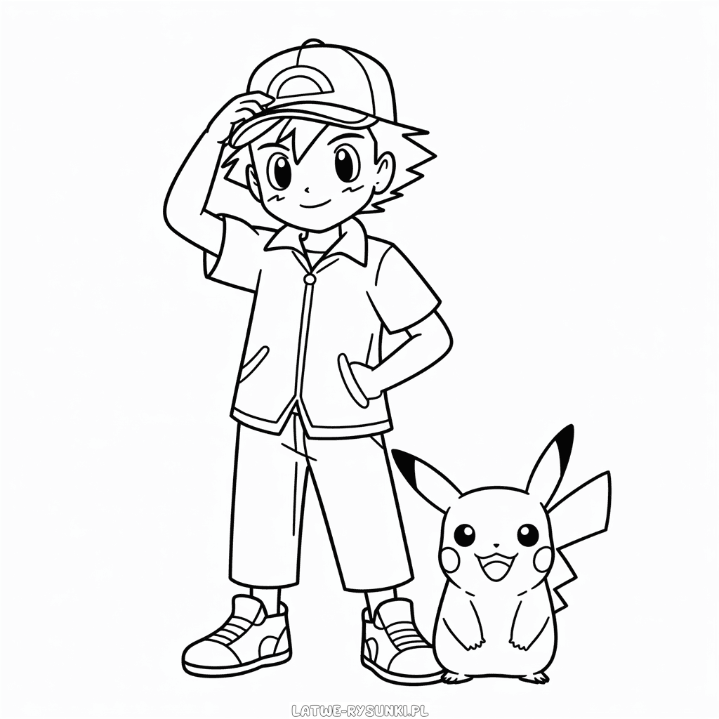 Rysunek Ash i Pikachu