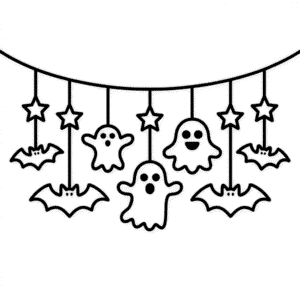 Rysunek Dekoracje na Halloween