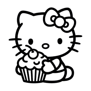 Rysunek Hello Kitty i Babeczka