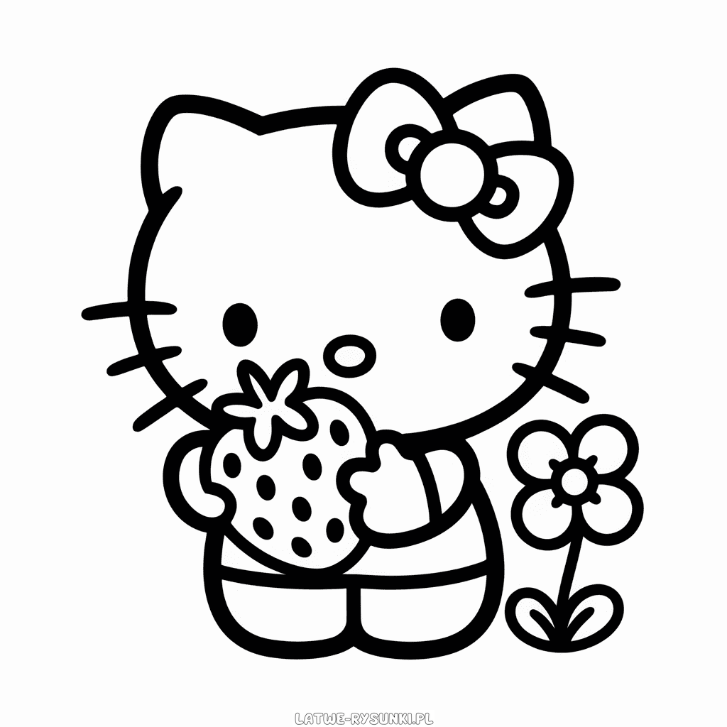 Rysunek Hello Kitty i Truskawka