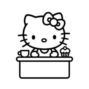 Rysunek Kawiarnia Hello Kitty