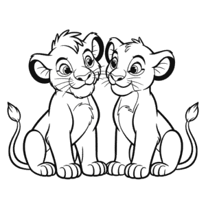 Rysunek Król Lew: Simba i Nala