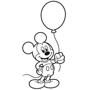 Rysunek Myszka Miki Trzymający Balon