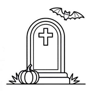 Rysunek Cmentarz na Halloween