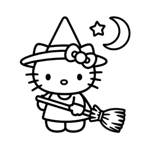 Rysunek Hello Kitty Czarownica