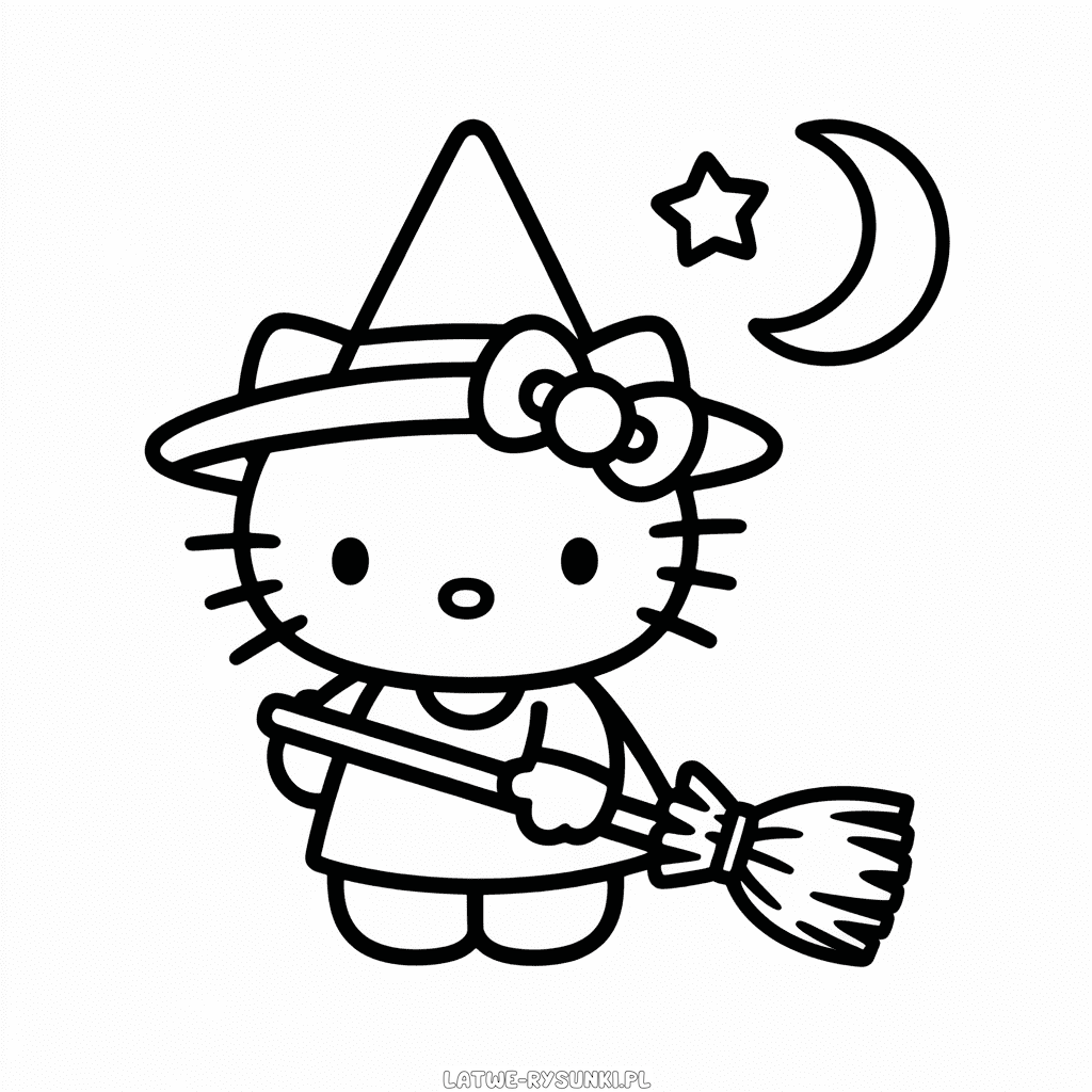 Rysunek Hello Kitty Czarownica