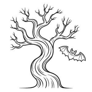 Rysunek Straszne Drzewo Halloween