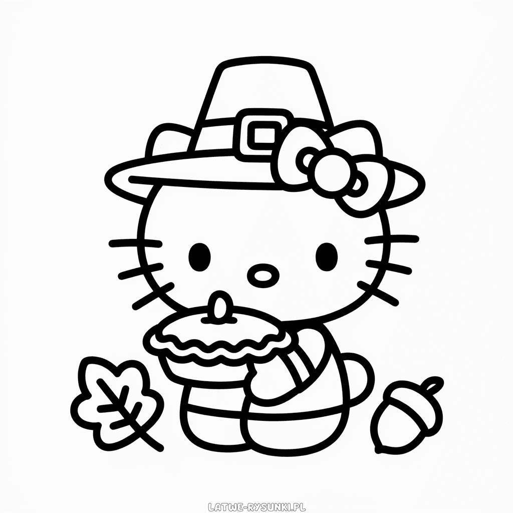 Rysunek Święto Dziękczynienia z Hello Kitty