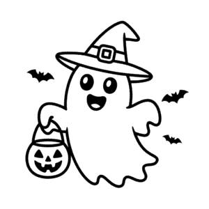 Rysunek Urocza Kreskówka na Halloween